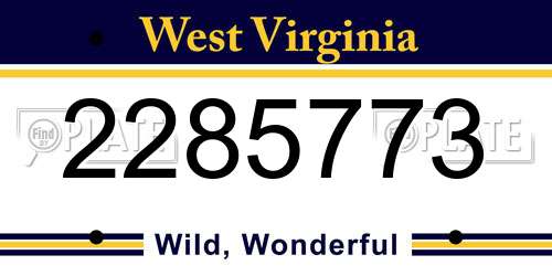 2285773 West Virginia License Plate