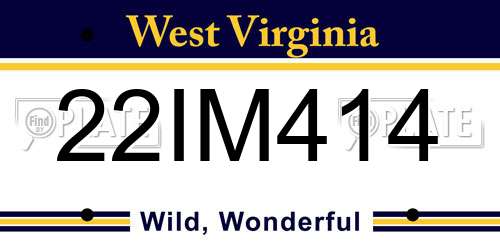 22IM414 West Virginia License Plate