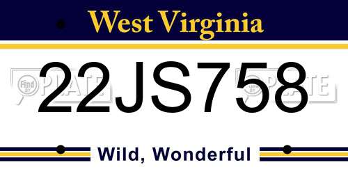 22JS758 West Virginia License Plate