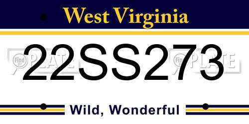 22SS273 West Virginia License Plate