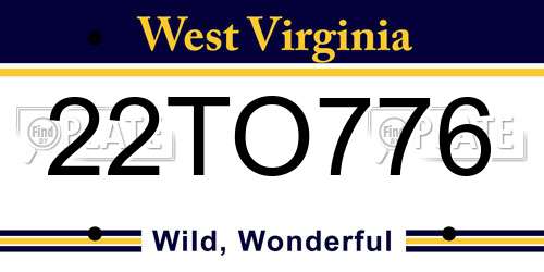 22TO776 West Virginia License Plate