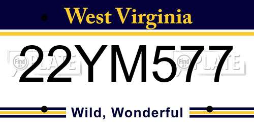 22YM577 West Virginia License Plate