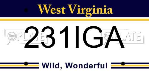 231IGA West Virginia License Plate