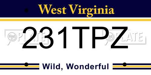 231TPZ West Virginia License Plate