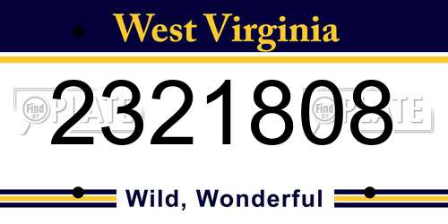2321808 West Virginia License Plate