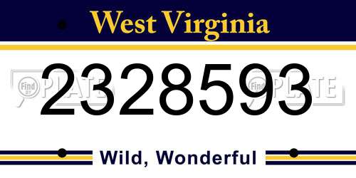 2328593 West Virginia License Plate