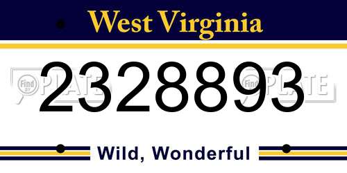 2328893 West Virginia License Plate