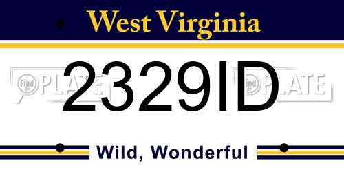 2329ID West Virginia License Plate