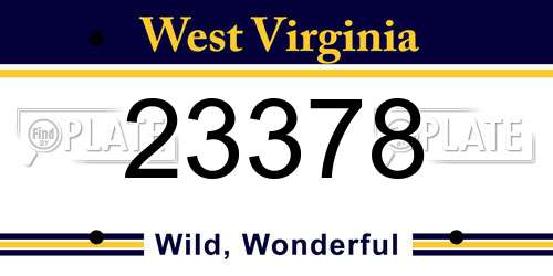 23378 West Virginia License Plate