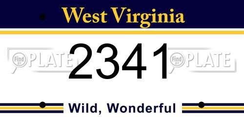 2341 West Virginia License Plate