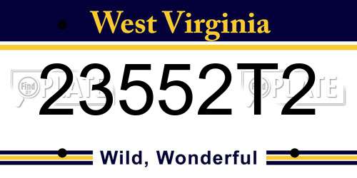 23552T2 West Virginia License Plate