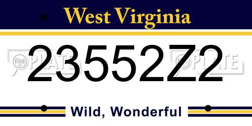 23552Z2 West Virginia License Plate