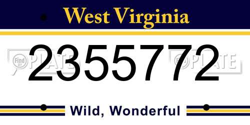 2355772 West Virginia License Plate