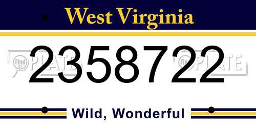 2358722 West Virginia License Plate