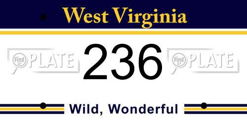 236 West Virginia License Plate