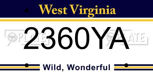 2360YA West Virginia License Plate