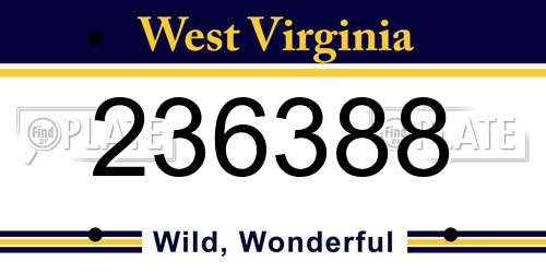 236388 West Virginia License Plate