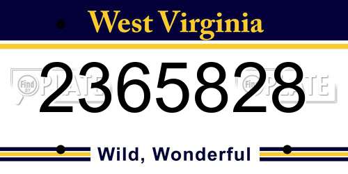 2365828 West Virginia License Plate