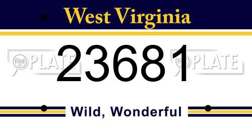 23681 West Virginia License Plate