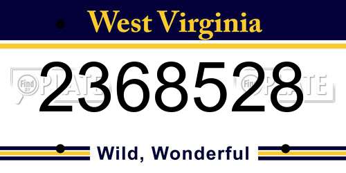 2368528 West Virginia License Plate