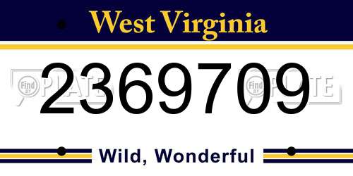 2369709 West Virginia License Plate