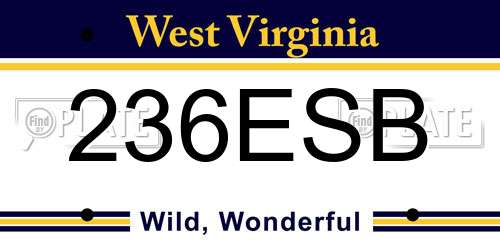 236ESB West Virginia License Plate