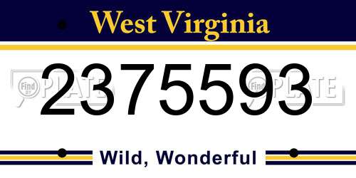 2375593 West Virginia License Plate