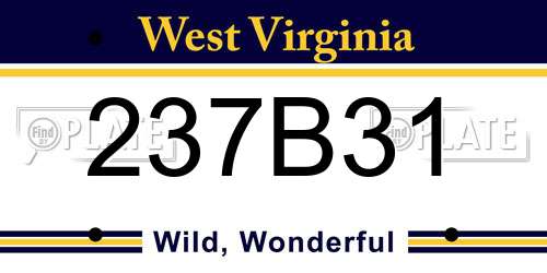 237B31 West Virginia License Plate