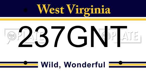 237GNT West Virginia License Plate