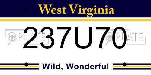 237U70 West Virginia License Plate