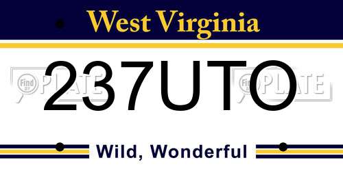 237UTO West Virginia License Plate