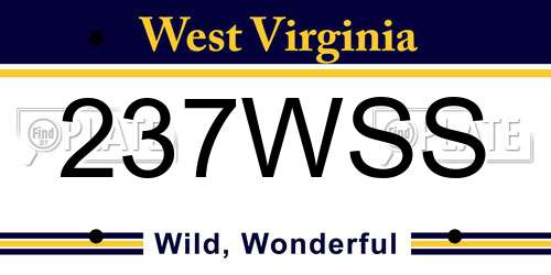 237WSS West Virginia License Plate