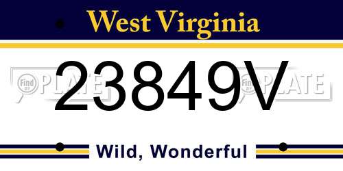 23849V West Virginia License Plate