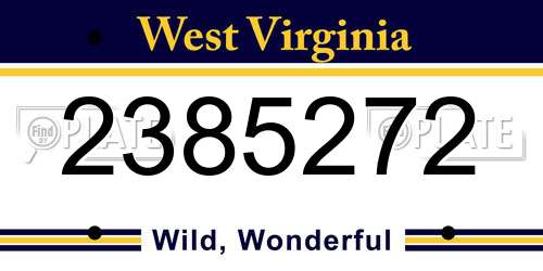 2385272 West Virginia License Plate