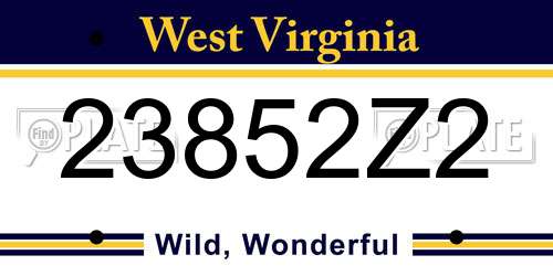 23852Z2 West Virginia License Plate