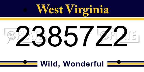 23857Z2 West Virginia License Plate
