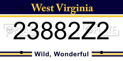 23882Z2 West Virginia License Plate