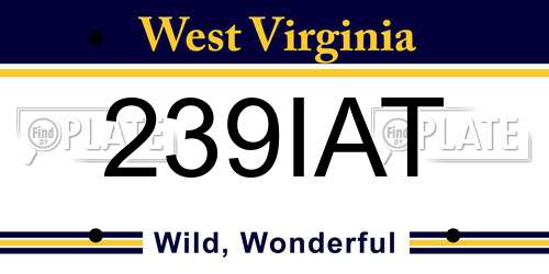 239IAT West Virginia License Plate