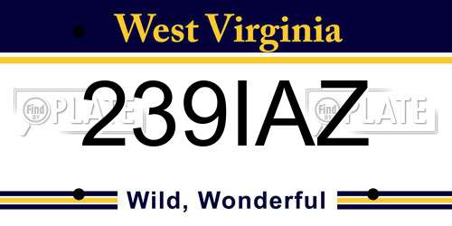 239IAZ West Virginia License Plate