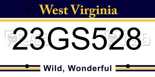 23GS528 West Virginia License Plate