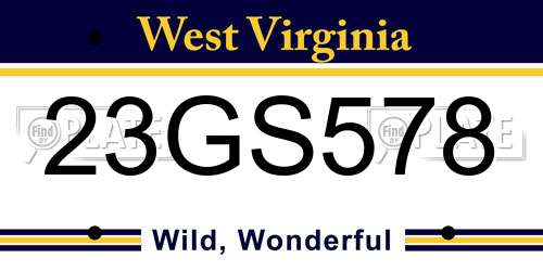23GS578 West Virginia License Plate