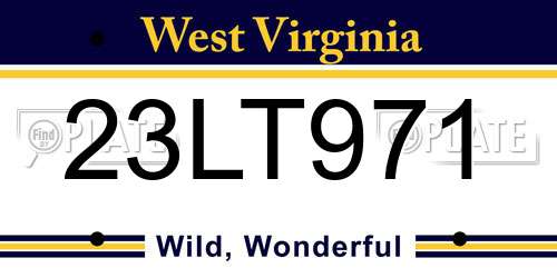 23LT971 West Virginia License Plate
