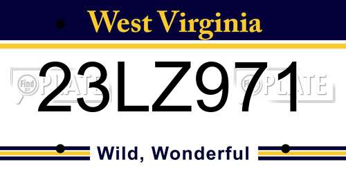 23LZ971 West Virginia License Plate