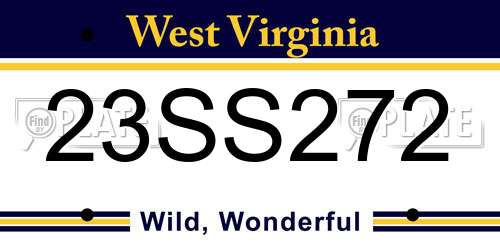 23SS272 West Virginia License Plate