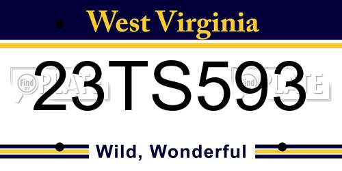 23TS593 West Virginia License Plate