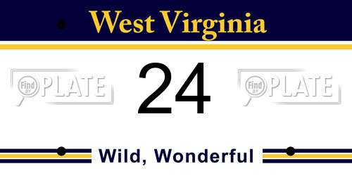 24 West Virginia License Plate