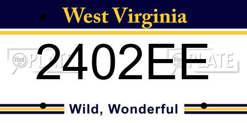 2402EE West Virginia License Plate