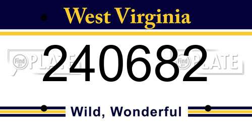 240682 West Virginia License Plate