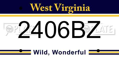 2406BZ West Virginia License Plate