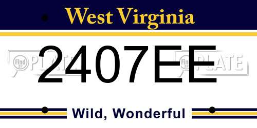 2407EE West Virginia License Plate